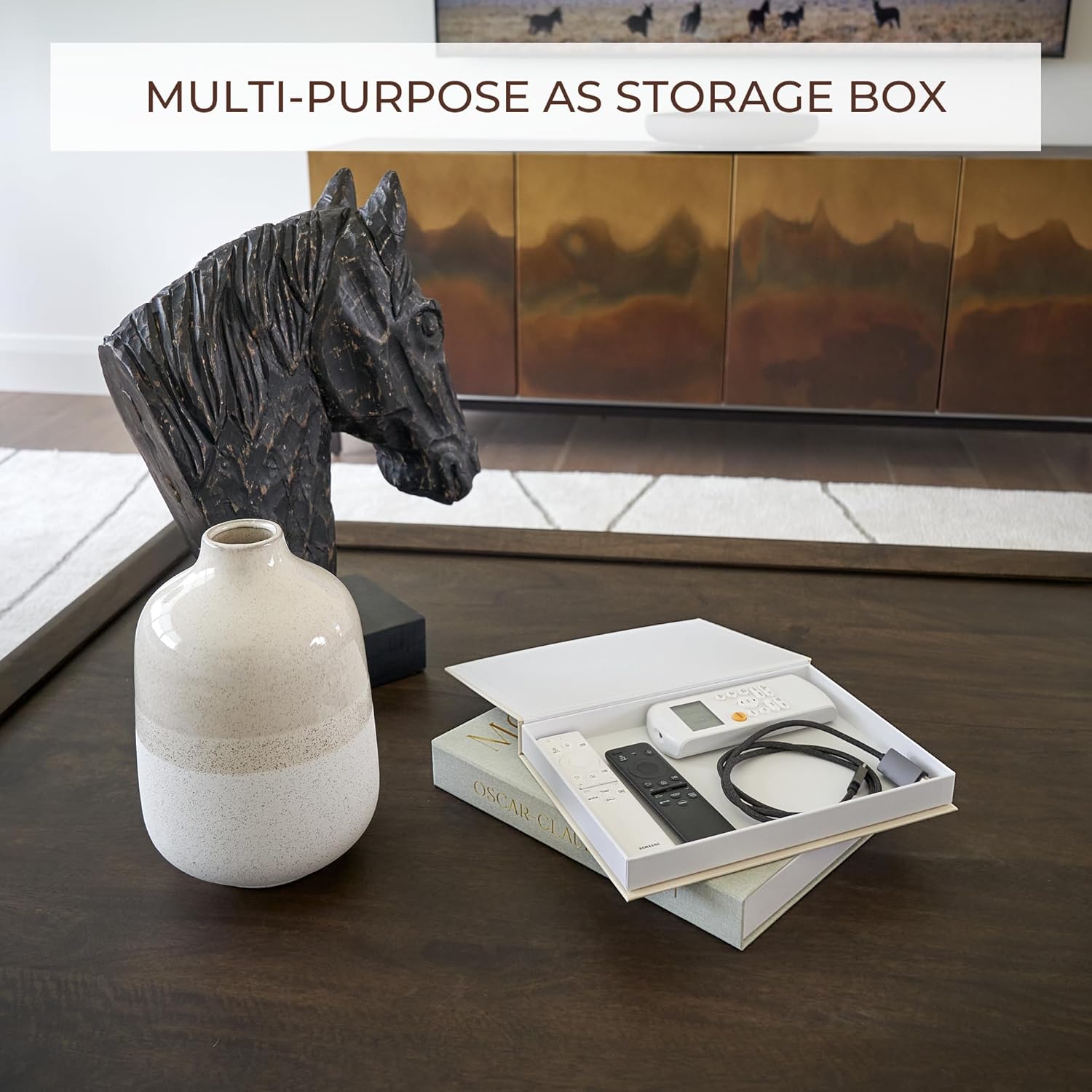 Set of 2 Decorative Linen Books – Faux Book Storage Boxes