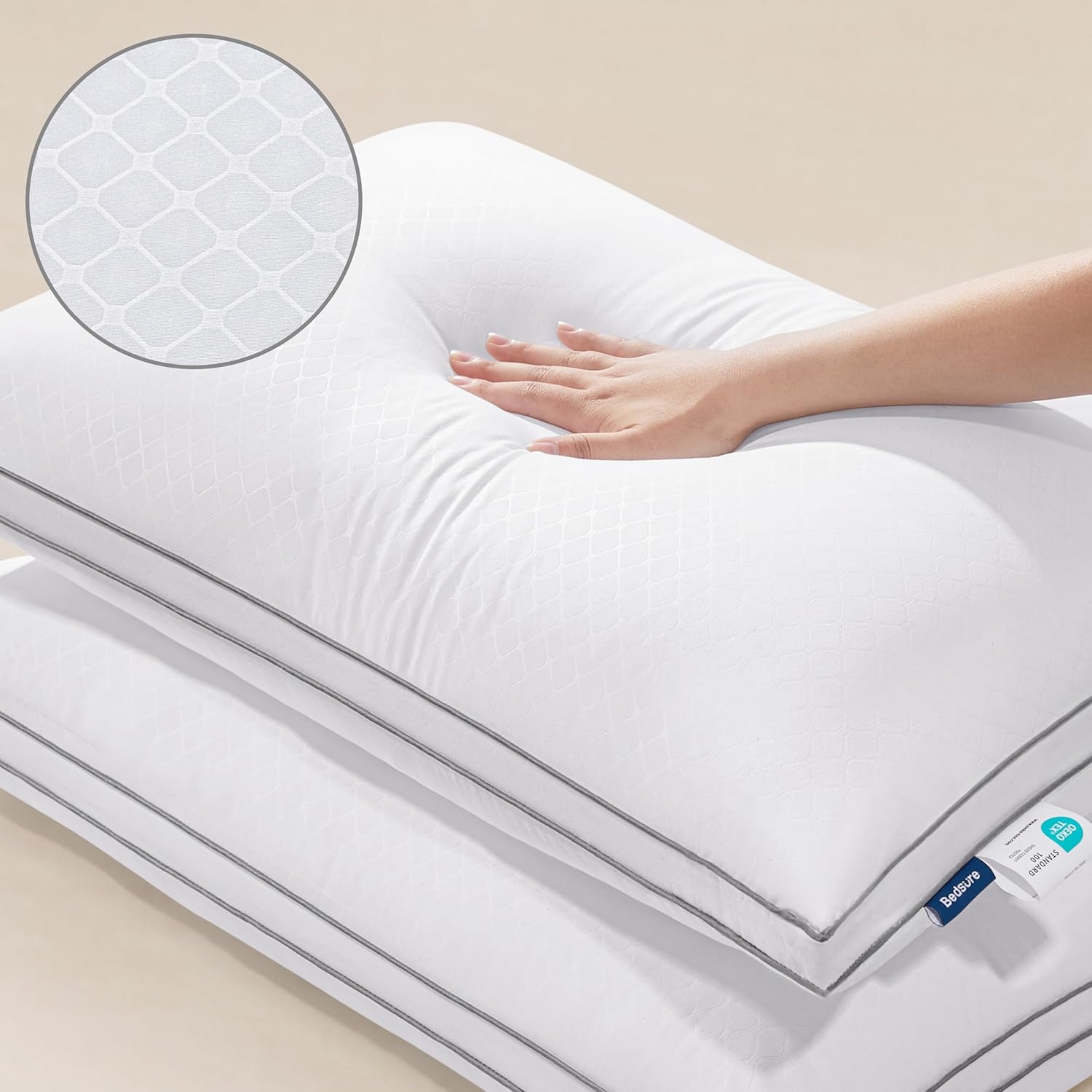 Queen Pillow Set of 2 – Fluffy Down Alternative, Supportive & Soft