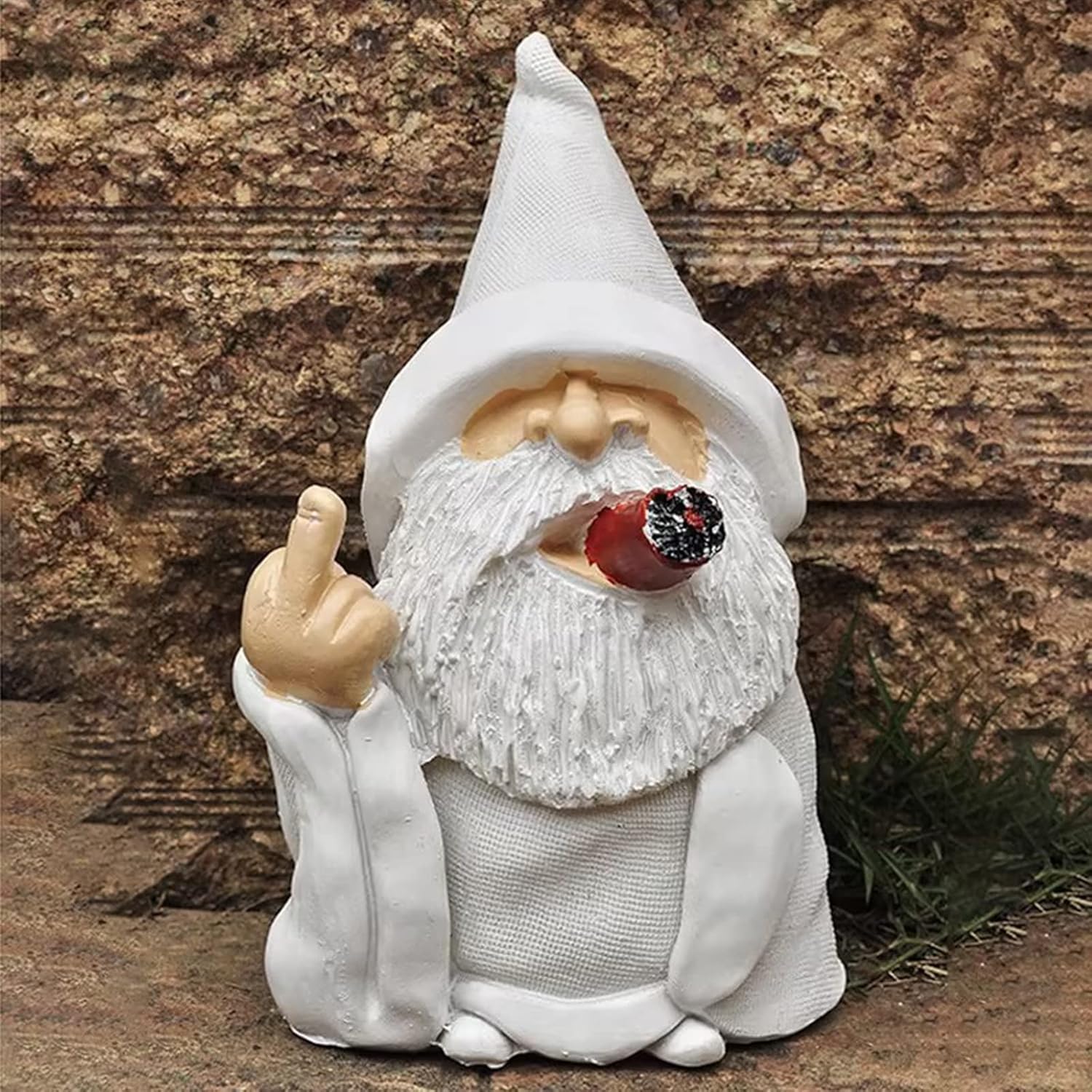 Funny Middle Finger Gnome – 5.9’’ Resin Outdoor Lawn & Patio Decor