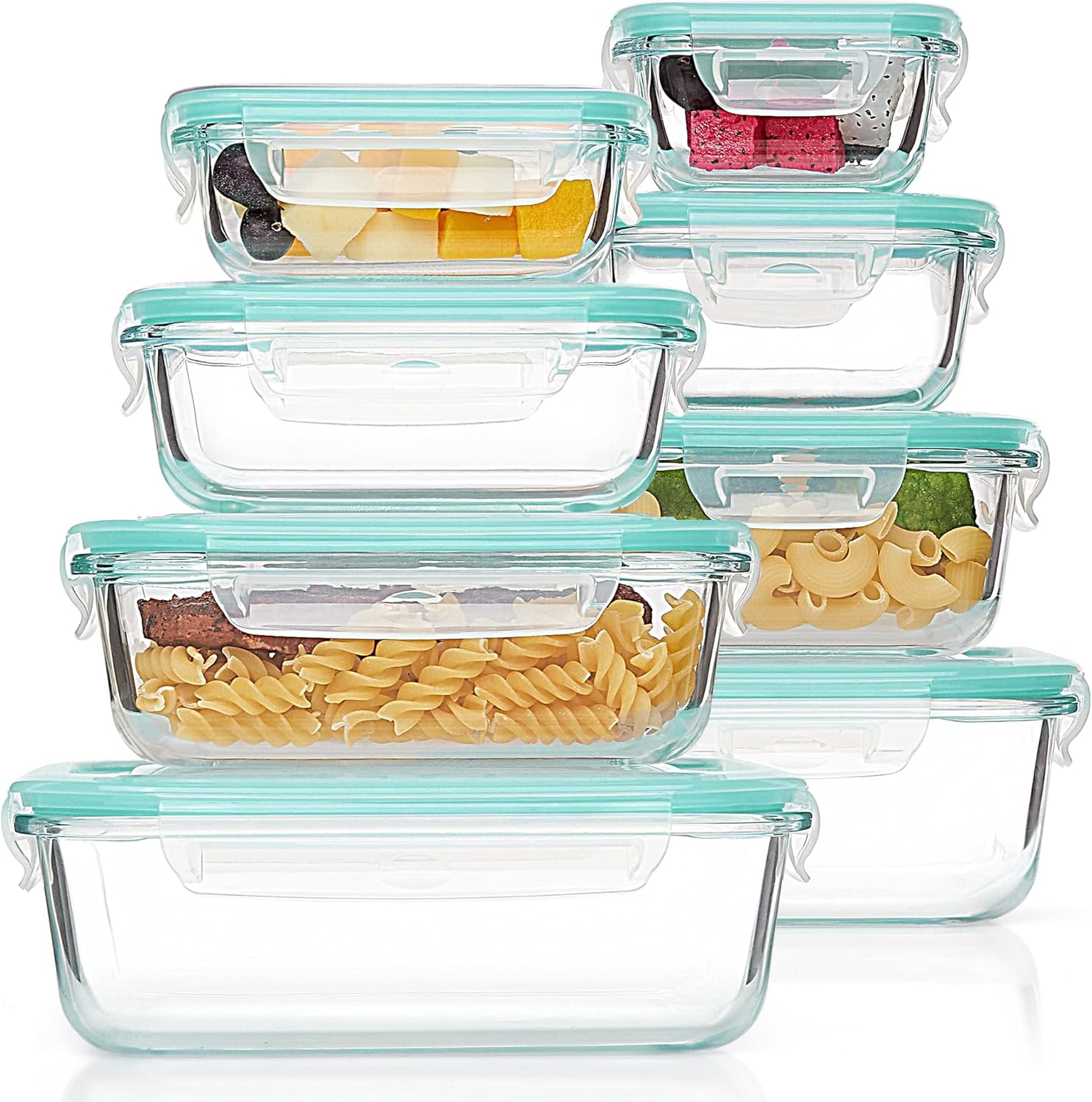 Vtopmart 8-Pack Glass Food Storage Containers with Airtight Lids