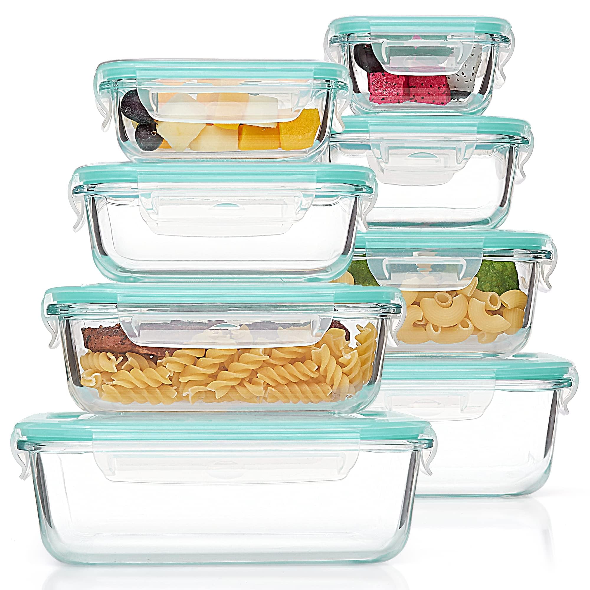 Vtopmart 8-Pack Glass Food Storage Containers with Airtight Lids
