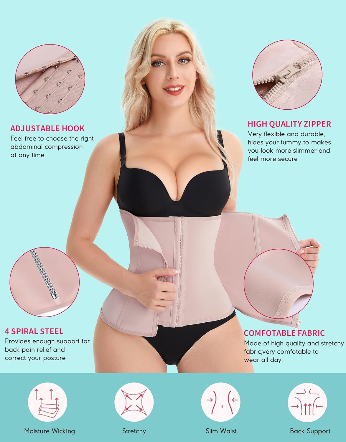 Waist Trainer Corset for Women – Tummy Control Sport Body Shaper