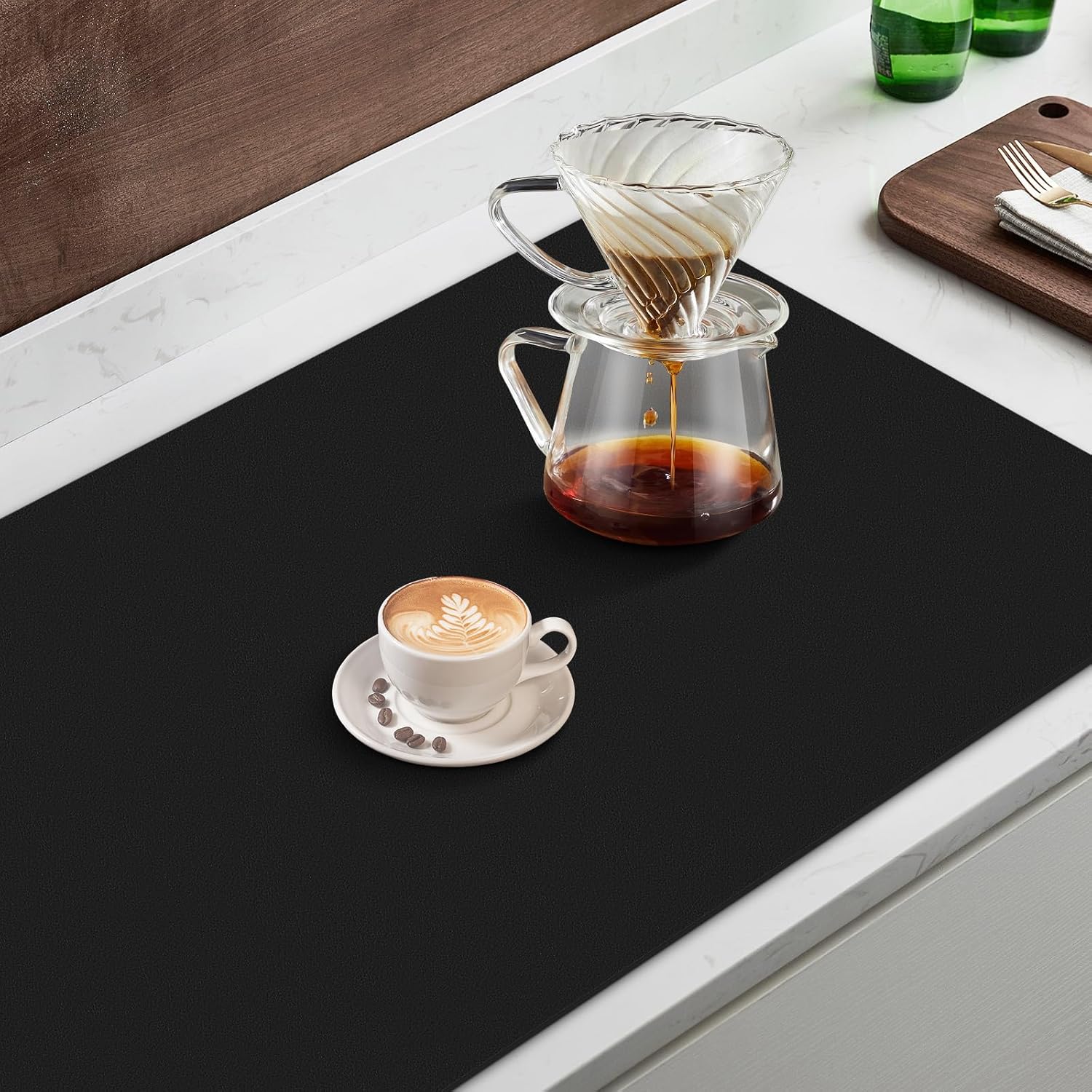 Coffee Mat Super Absorbent Dish Drying Mat Coffee Bar Accessories Match with Machine