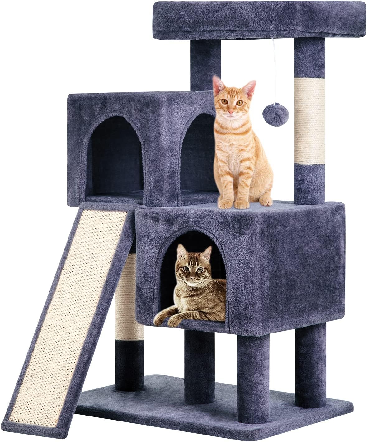 36-Inch Cat Tree for Indoor Cats – Multi-Level Cat Tower with Posts