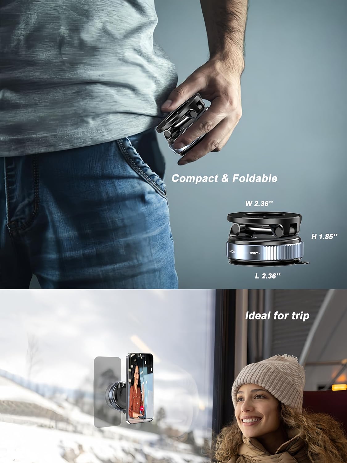 360° Vacuum Magnetic Phone Holder – Strong Suction Car Mount