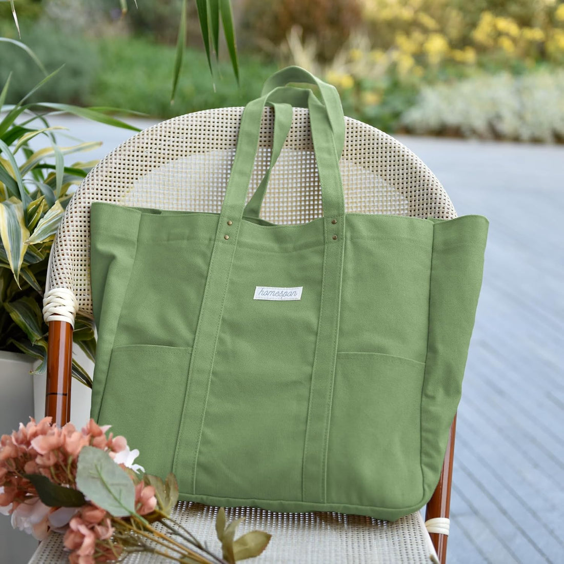 Large Canvas Tote Bag for Women – Everything Bag with Pockets & Laptop Sleeve