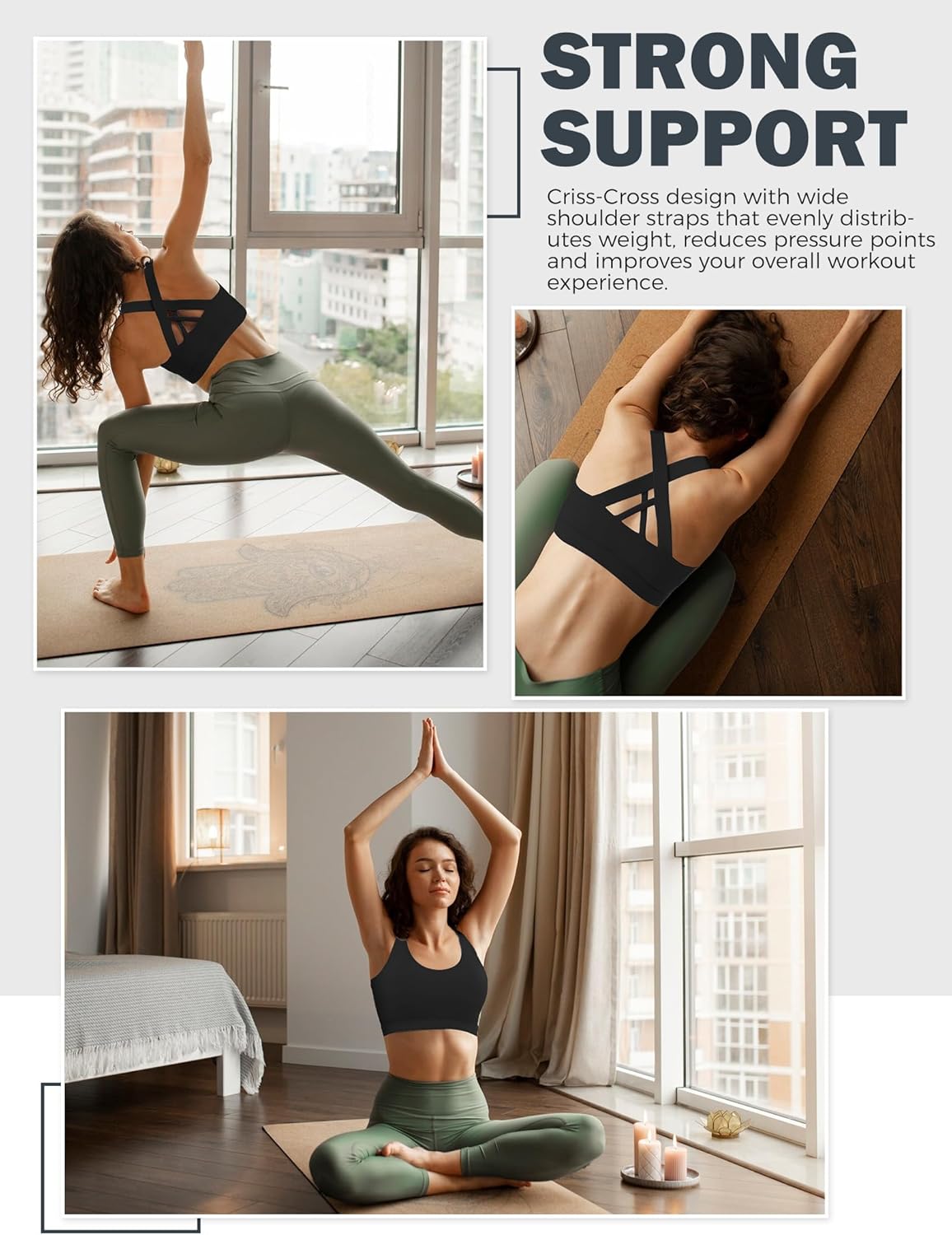 High Impact Sports Bra for Women – Criss Cross Back Support