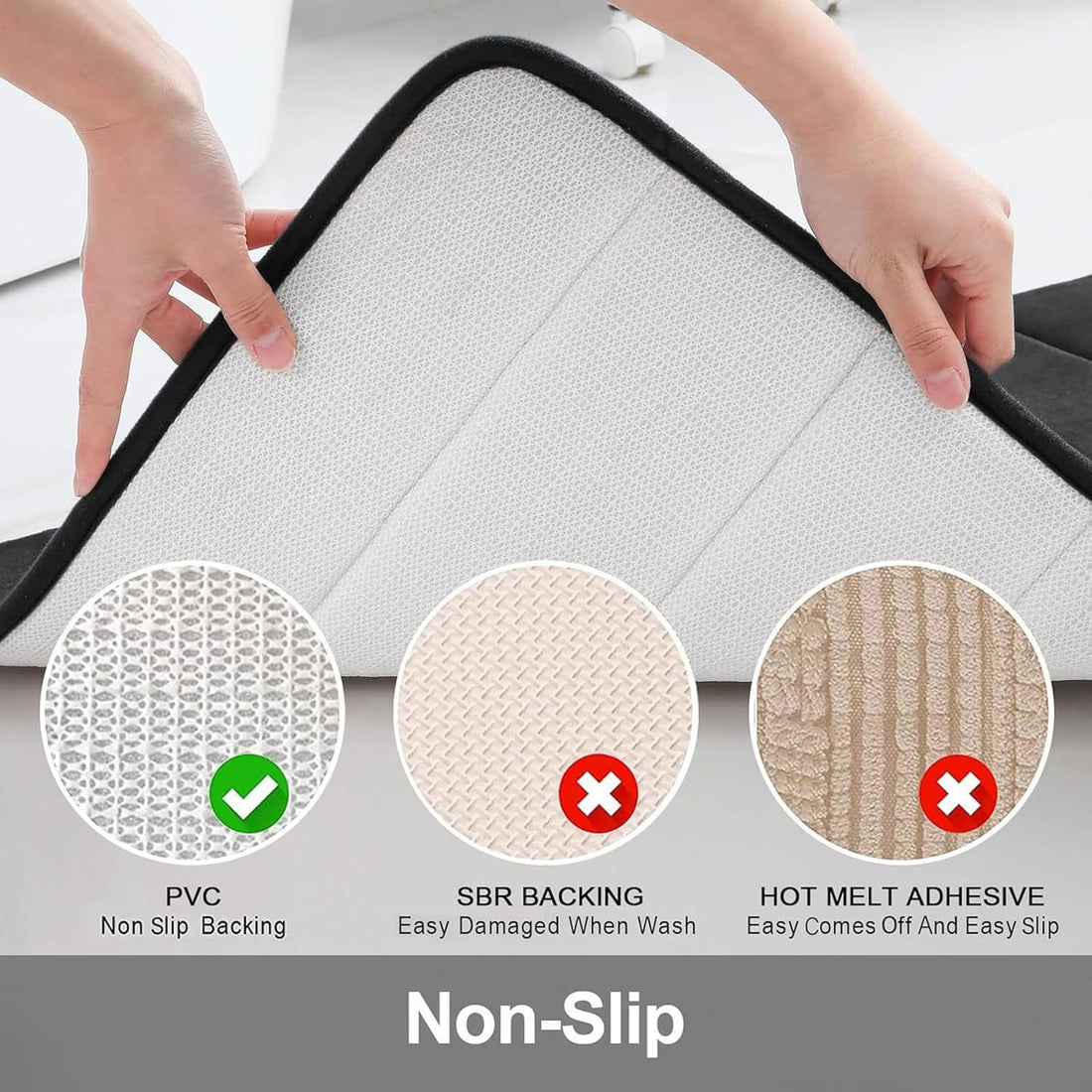 Memory Foam Bath Mat, 30" x 20", Ultra Soft and Non-Slip Bathroom Rugs