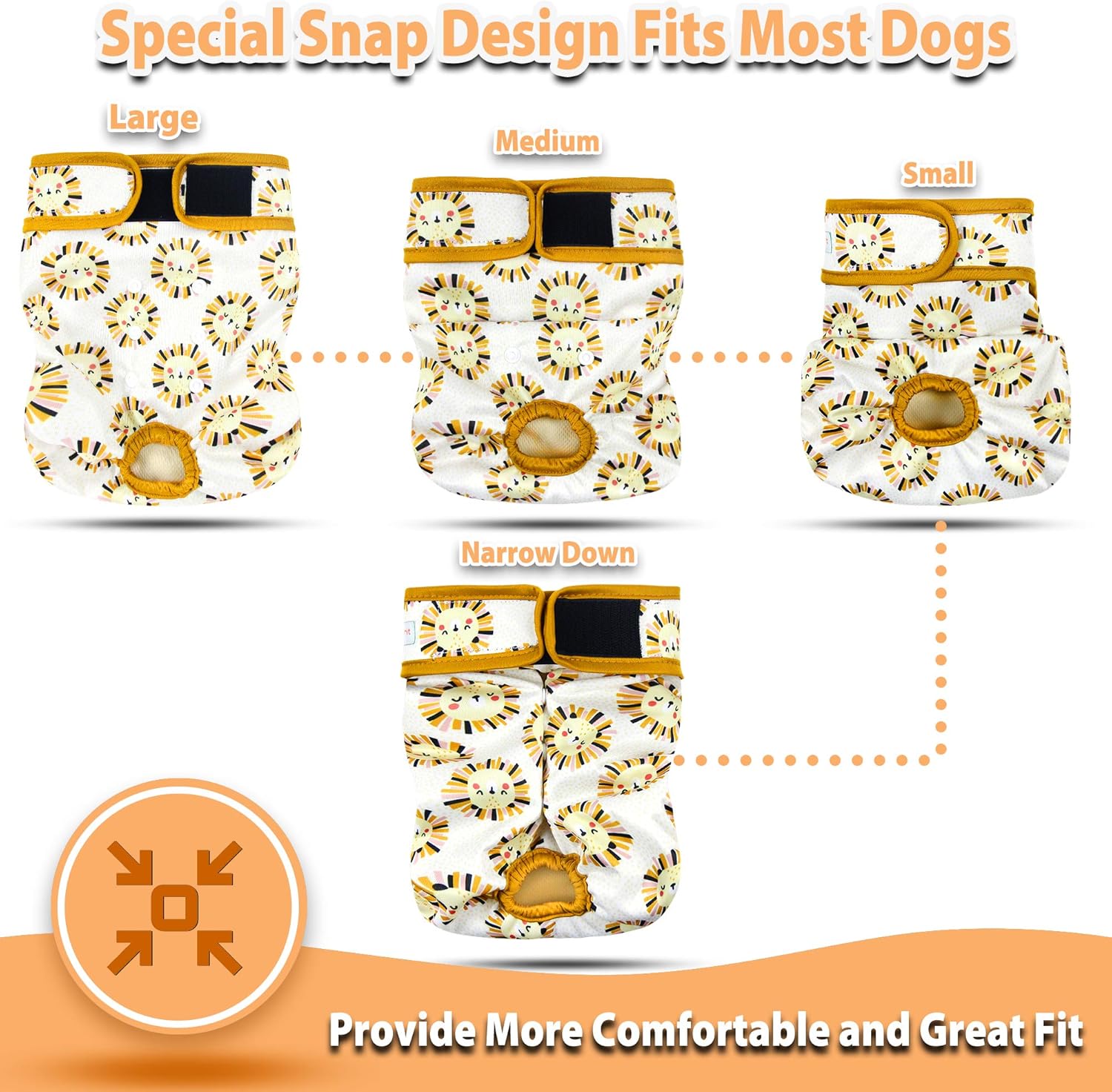 Langsprit Washable Female Dog Diapers (3 Pack) – Reusable Diapers