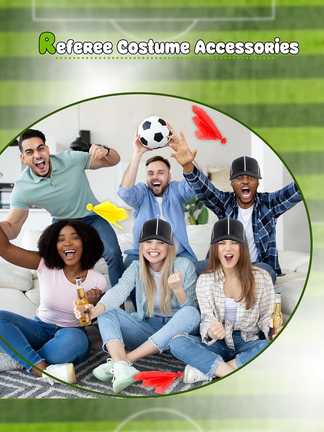 10-Piece Referee Hat & Flag Set with Whistle for Football Games