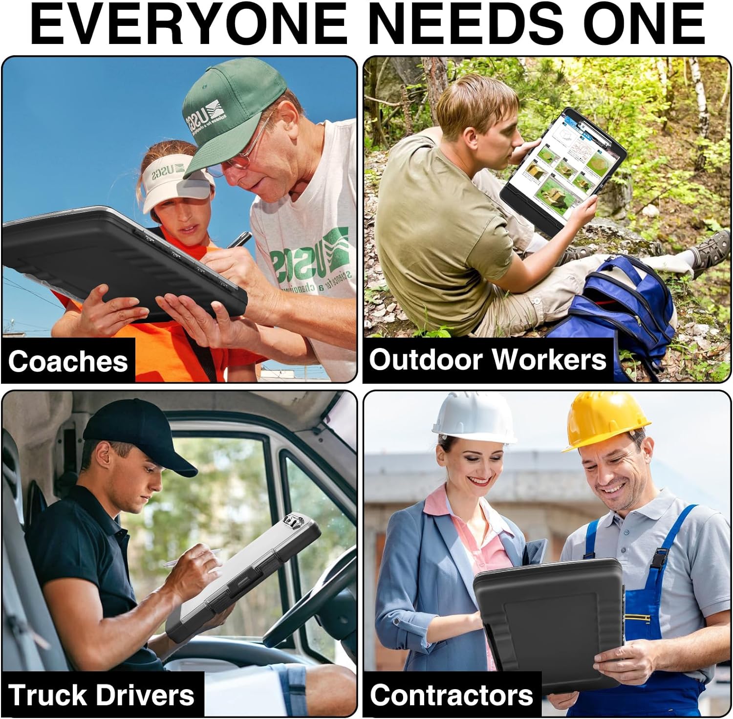 Heavy Duty Clipboard with Dual Storage & Pen Holder, Dry Erase