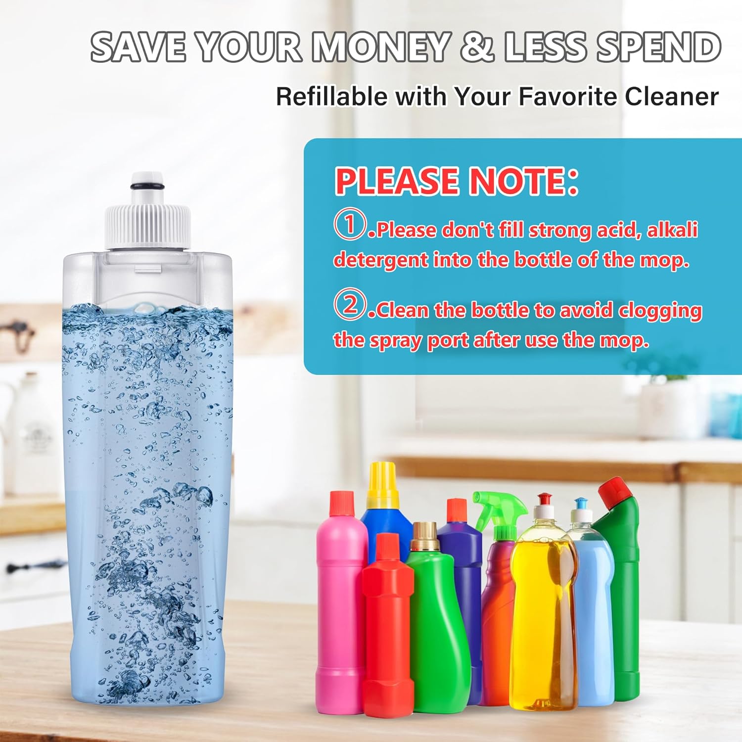 Spray Mop for Hardwood Floors – Floor Mop with Sprayer & 3 Reusable