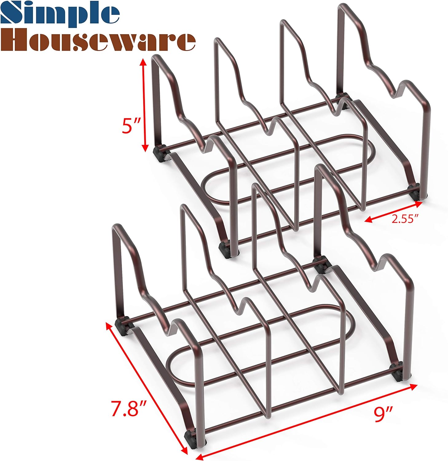 2-Pack Bakeware &amp; Pan Organizer Rack – 3-Compartment Kitchen