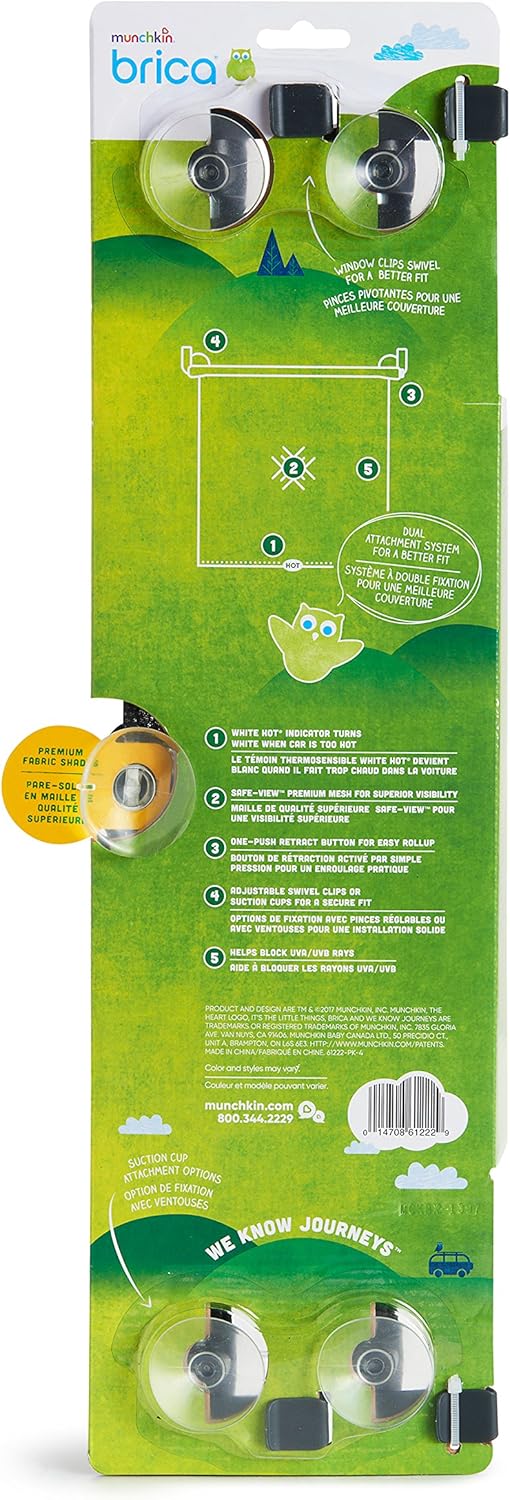 Car Window Sun Shade 2-Pack with Heat Alert – UV Protection Baby Car Shades