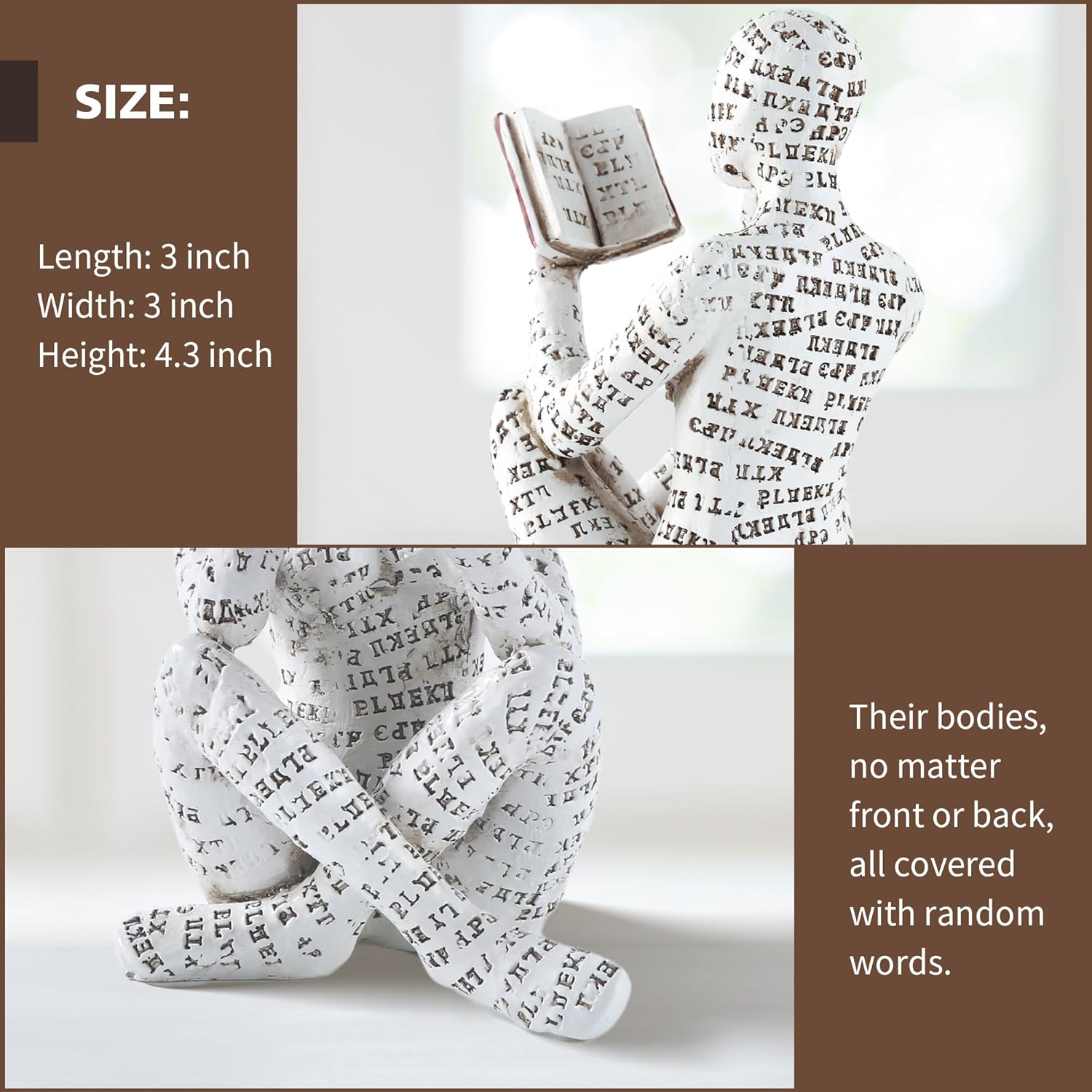 Home Decor Pulp Reading Women Thinker Statue Aesthetic Sculpture