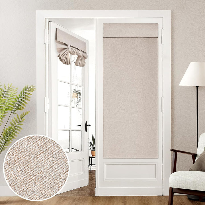 Linen Blackout French Door Curtain – Thermal Privacy Shade 26x68