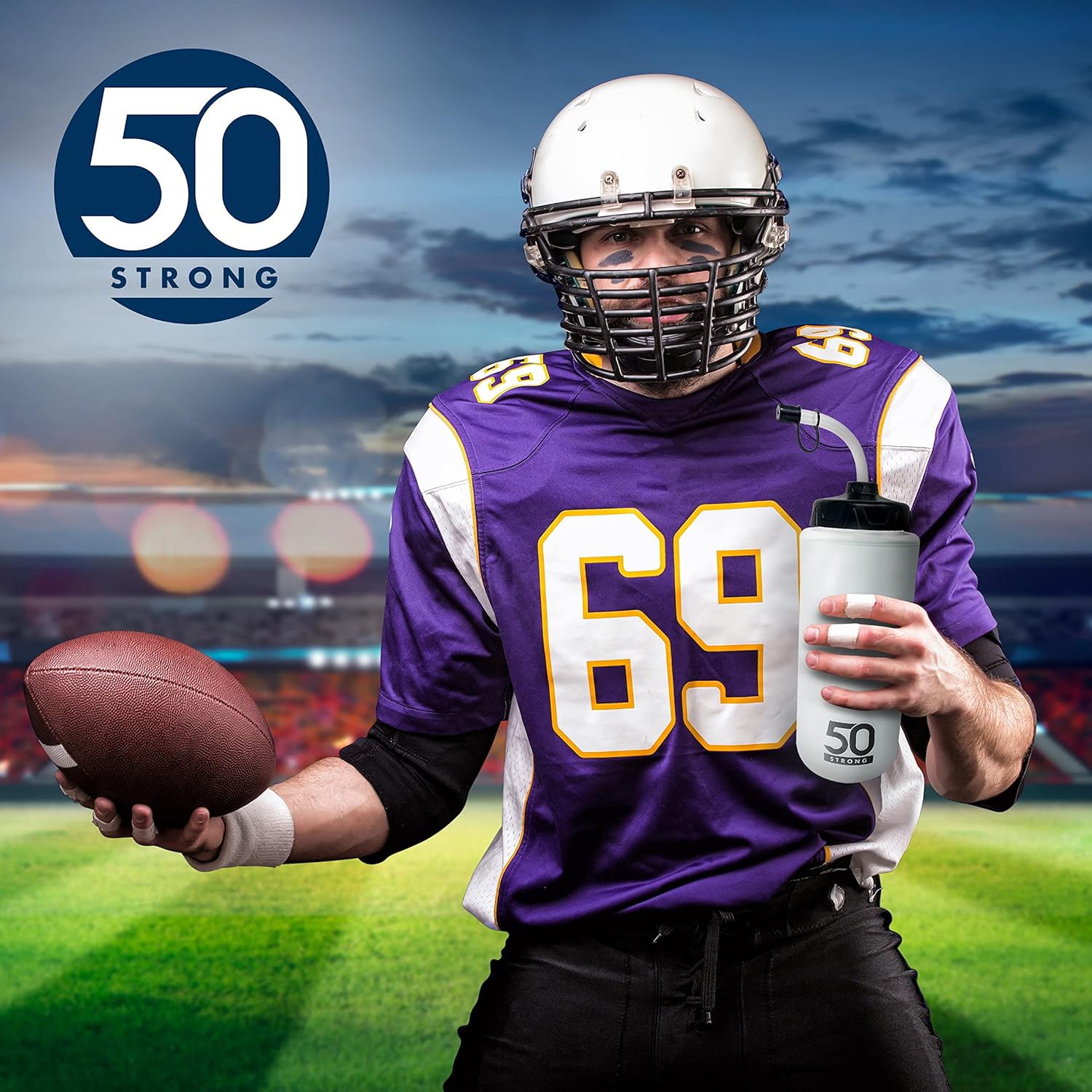 1L Sports Water Bottles with Straw & Grip – 2-Pack BPA-Free