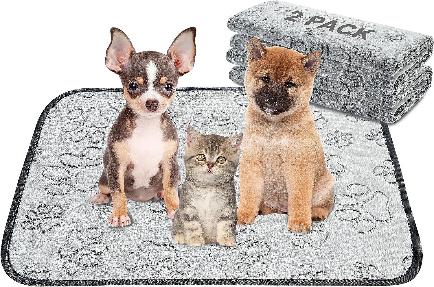 Reusable Puppy Pads – 2 Pack Washable Pee Pads for Dogs