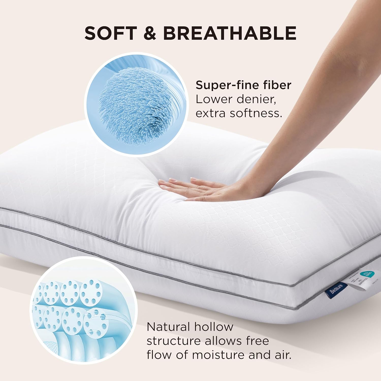 Queen Pillow Set of 2 – Fluffy Down Alternative, Supportive & Soft
