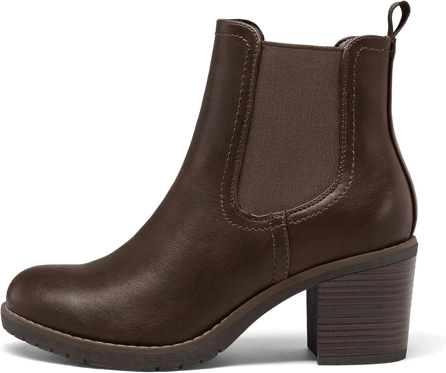 Women’s Ankle Chelsea Boots – Slip-On Low Chunky Heel Booties