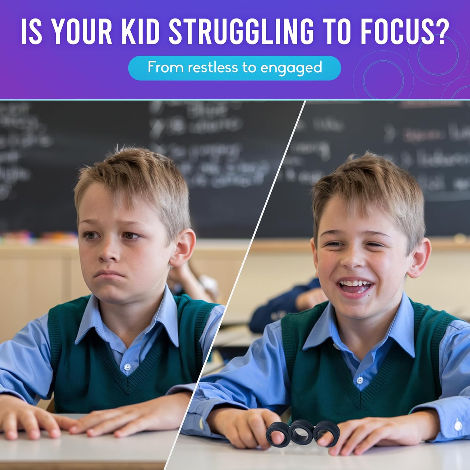 Easter Basket Stuffers for Teens – Magnetic Fidget Rings for Adults