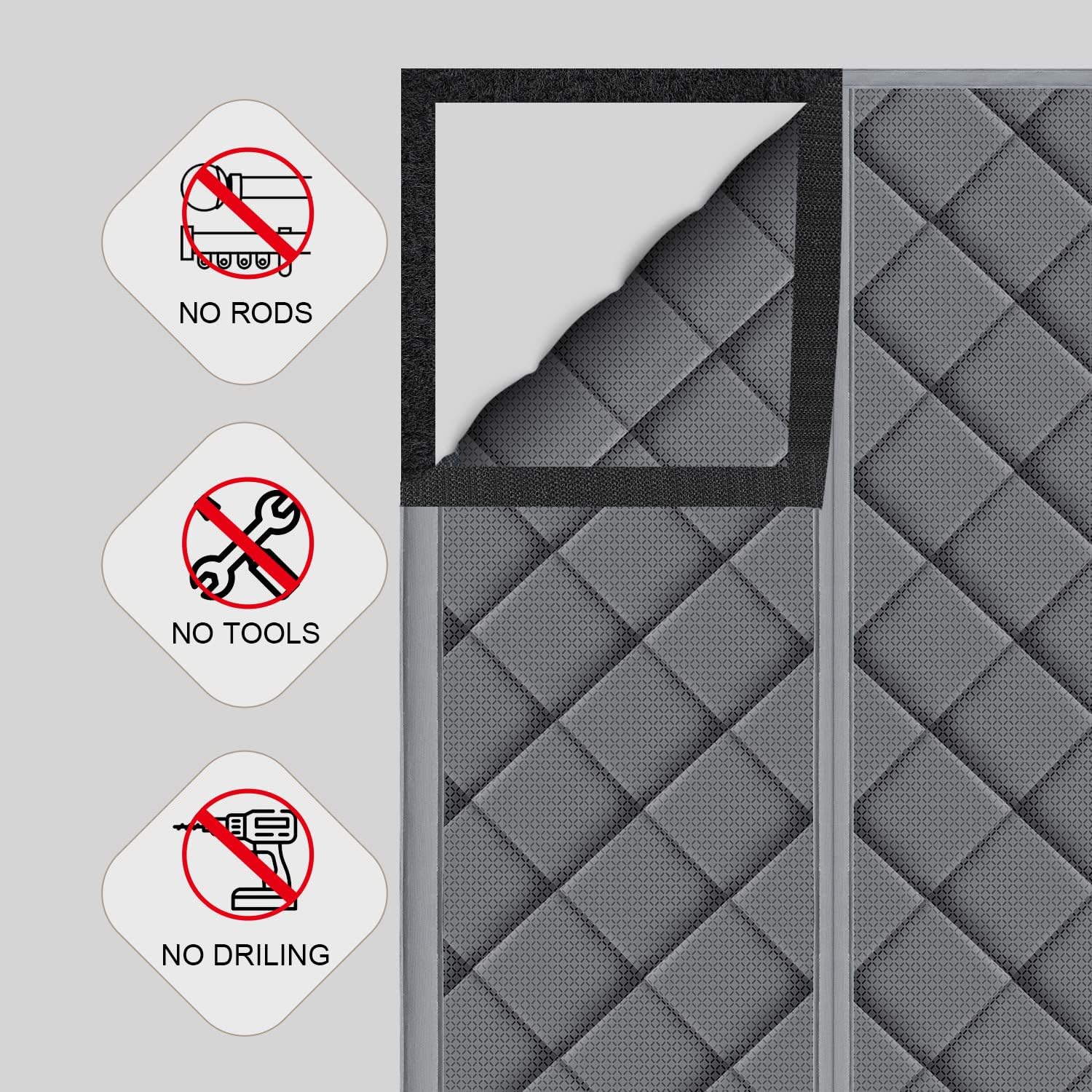 Magnetic Thermal Insulated Door Curtain – Weatherproof & Quiet