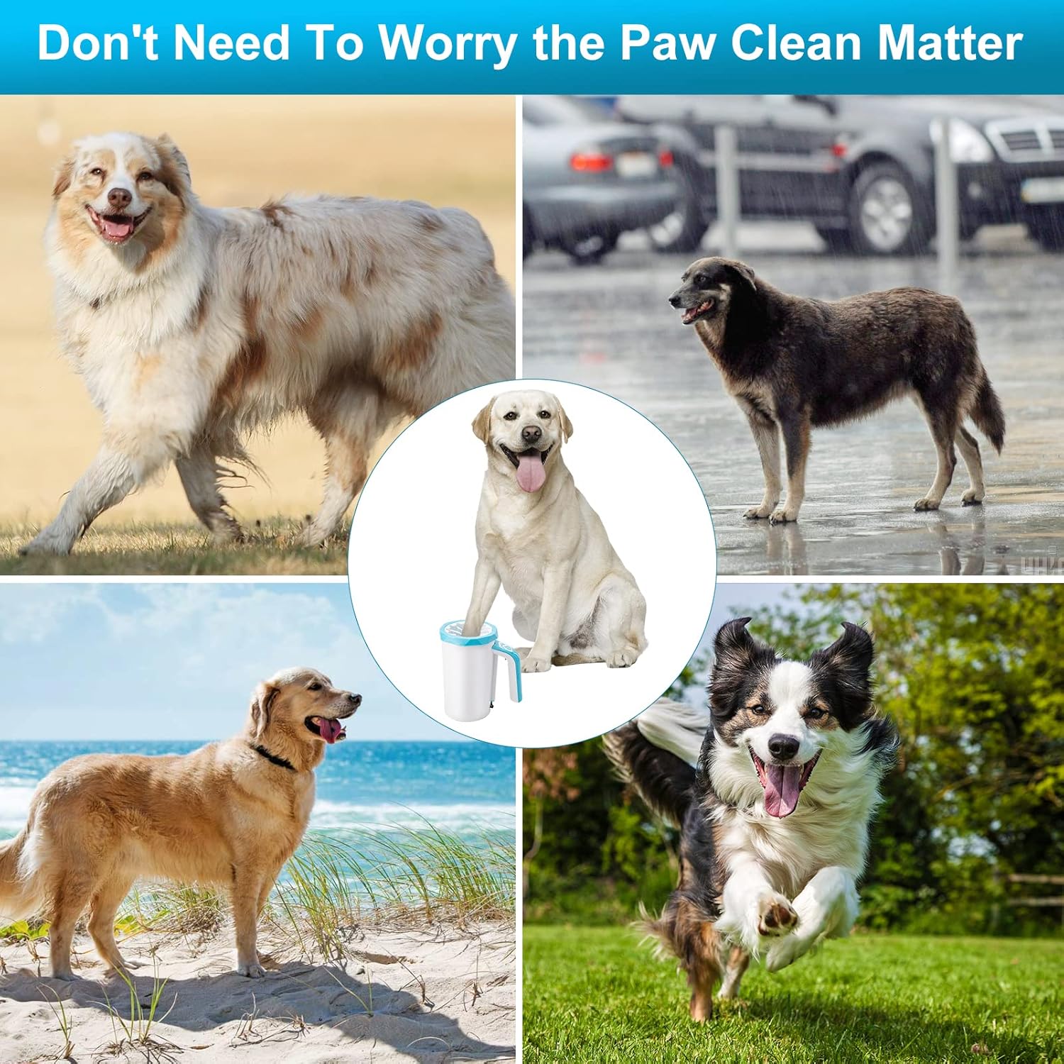 Rechargeable Automatic Dog Paw Cleaner Cup – 2-in-1 High Power 7.4V Pet