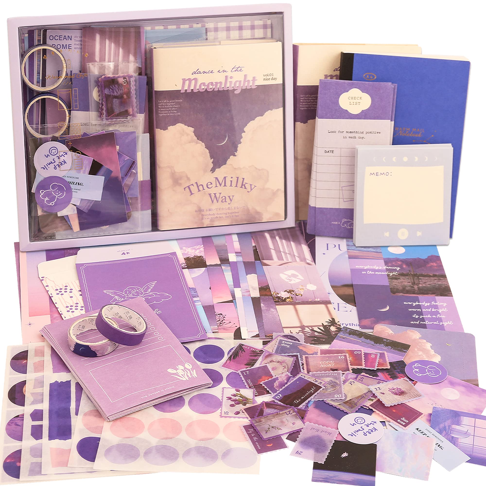 Vintage Scrapbooking  creative  Kit – 348-Piece Aesthetic Journal Set with Notebook journaling