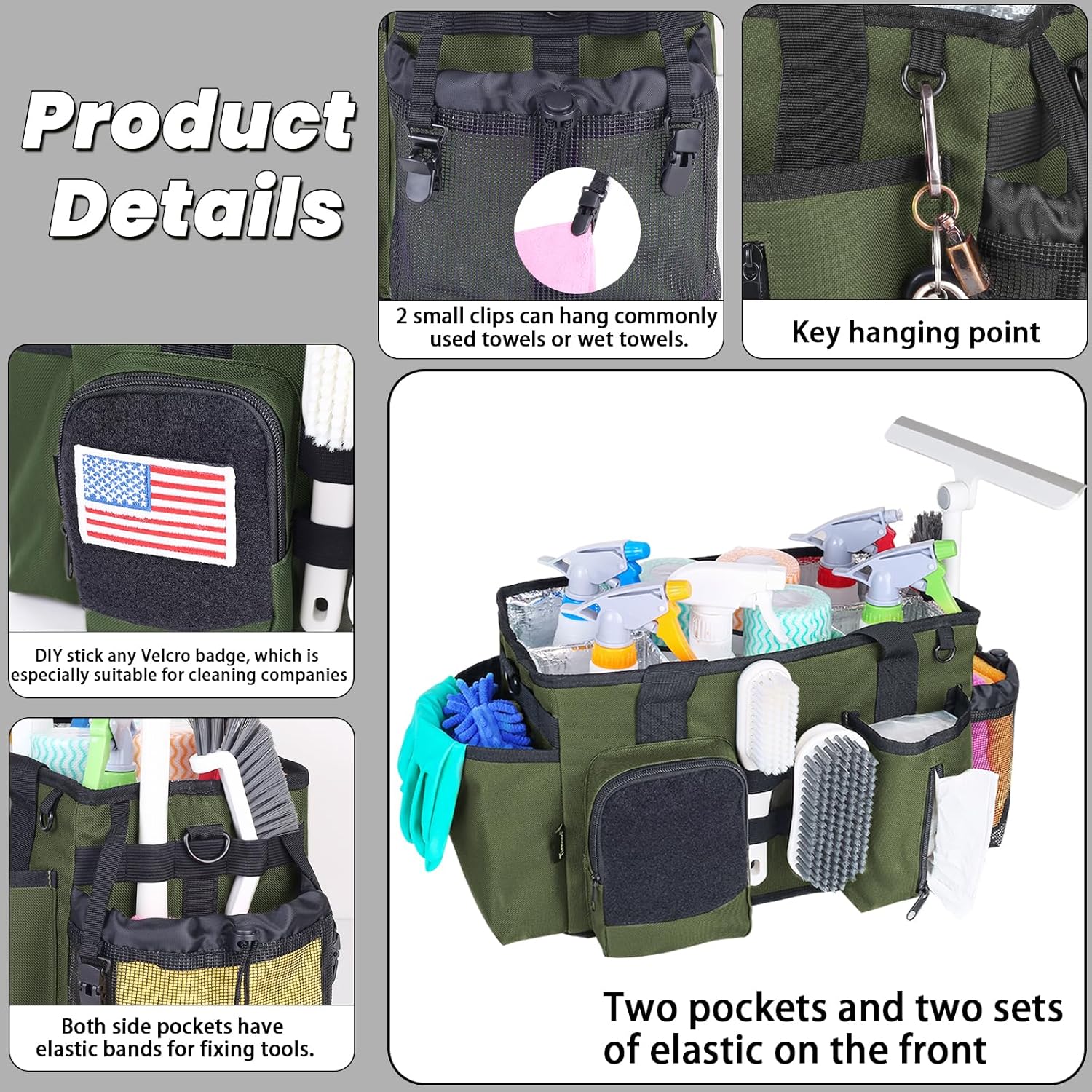 Cleaning Organizer with Handles & Adjustable Shoulder Strap – Cleaning Supply