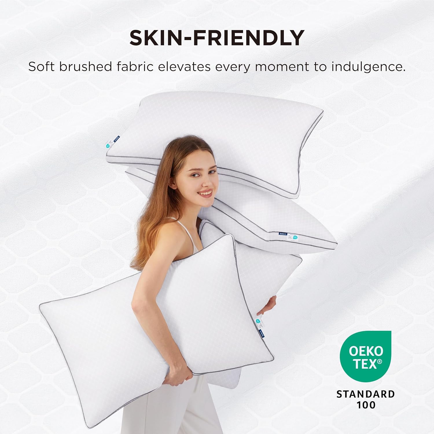 Queen Pillow Set of 2 – Fluffy Down Alternative, Supportive & Soft