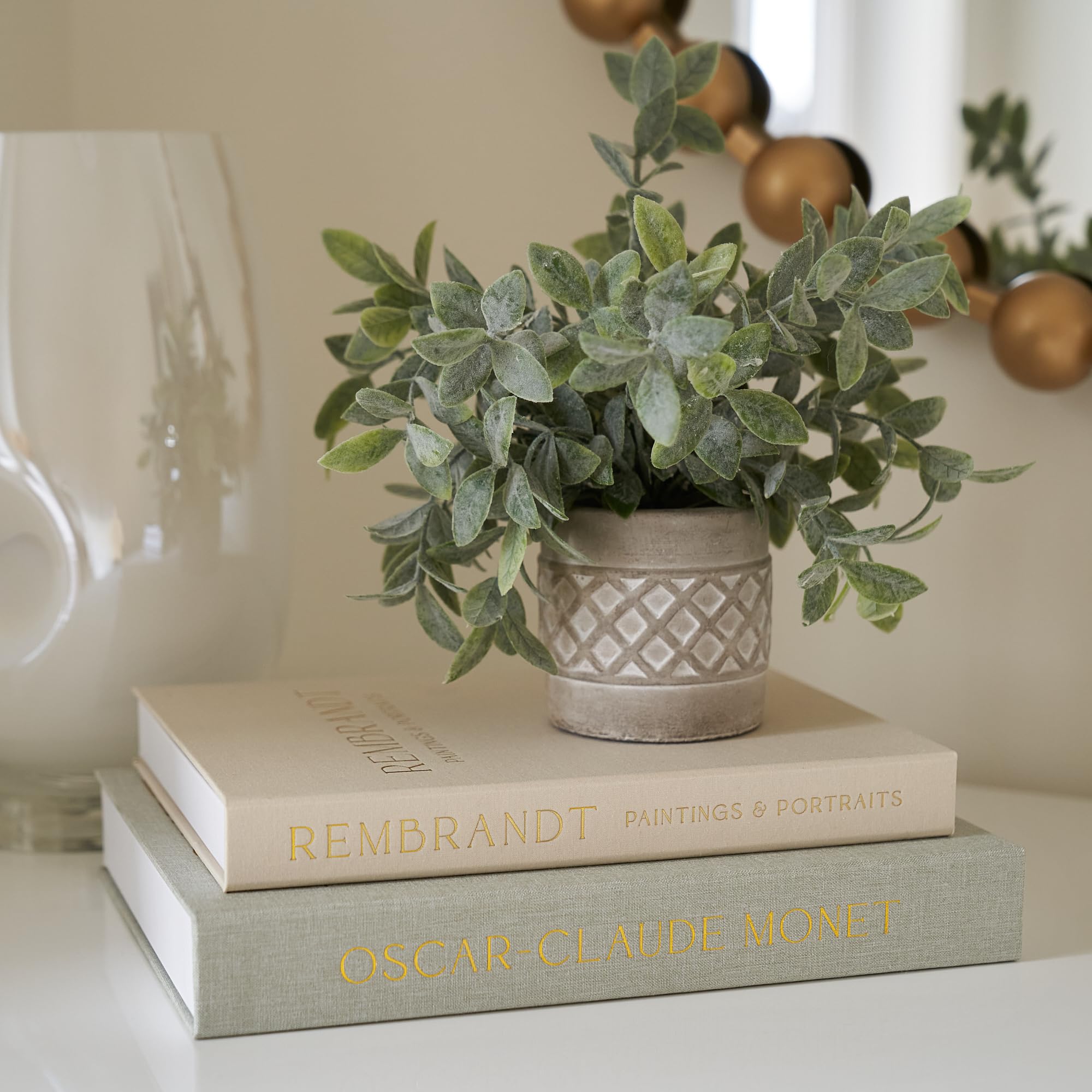Set of 2 Decorative Linen Books – Faux Book Storage Boxes