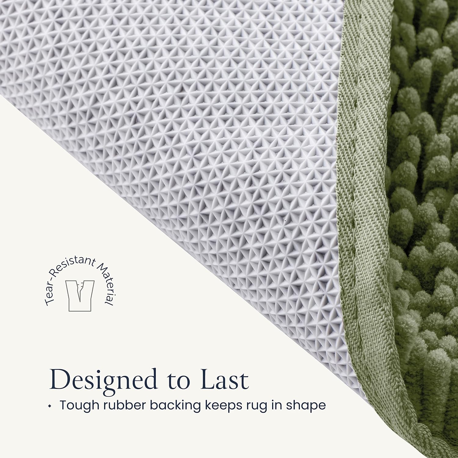 2-Piece Bathroom Rug Set – Plush Chenille Bath Mats with Rubber Backing