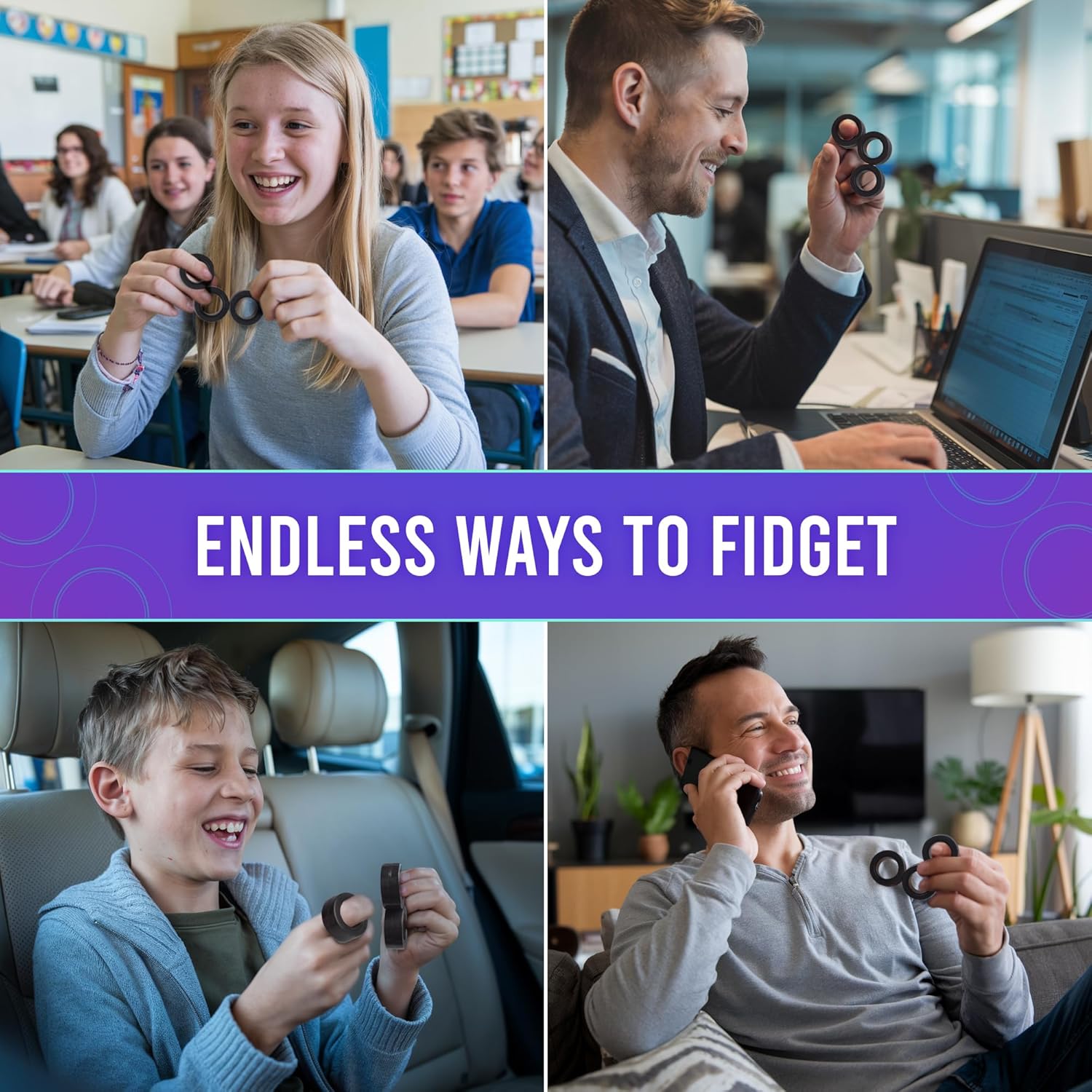 Easter Basket Stuffers for Teens – Magnetic Fidget Rings for Adults