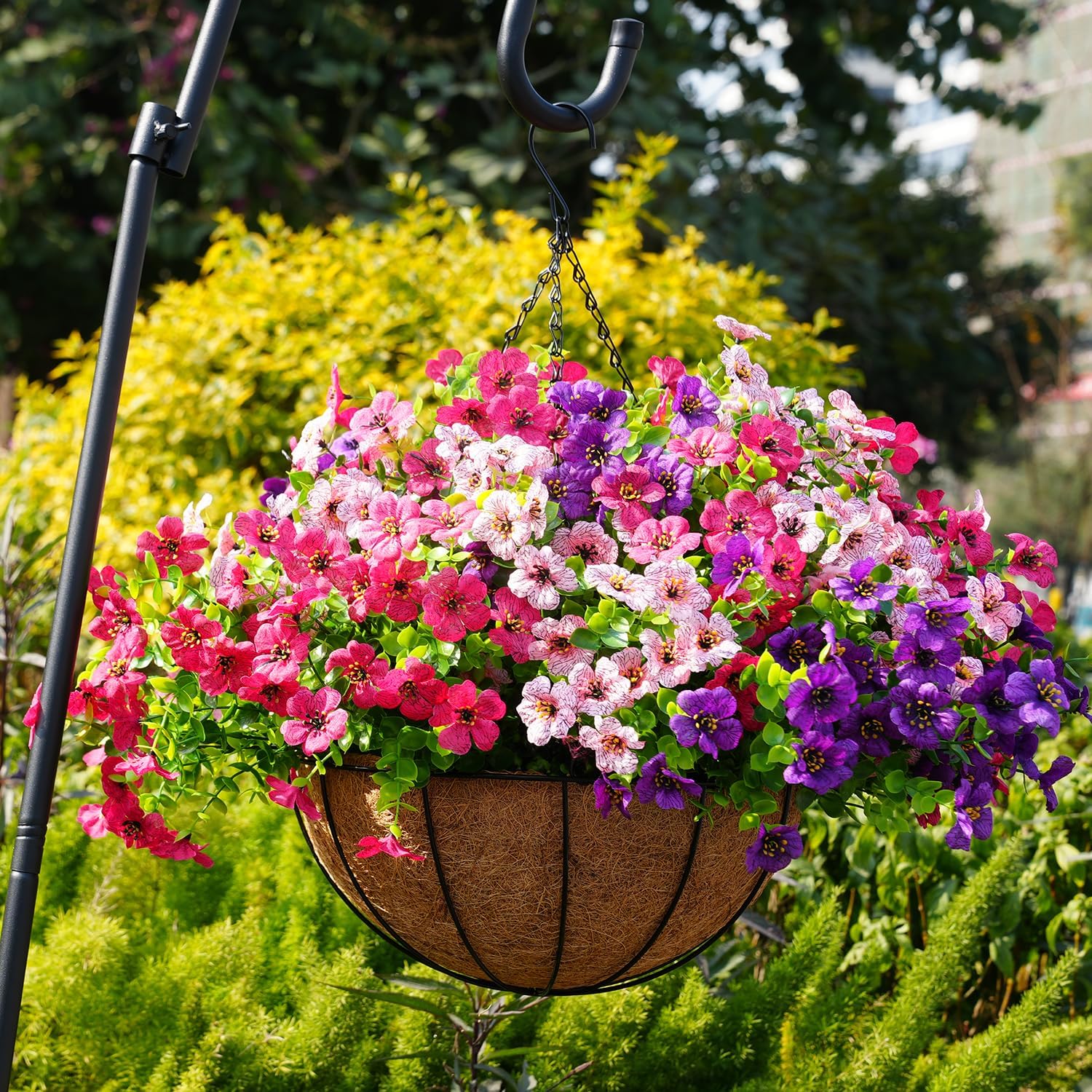 20 Bundles Artificial Outdoor Flowers – UV Resistant Faux Silk Plants for Porch & Patio