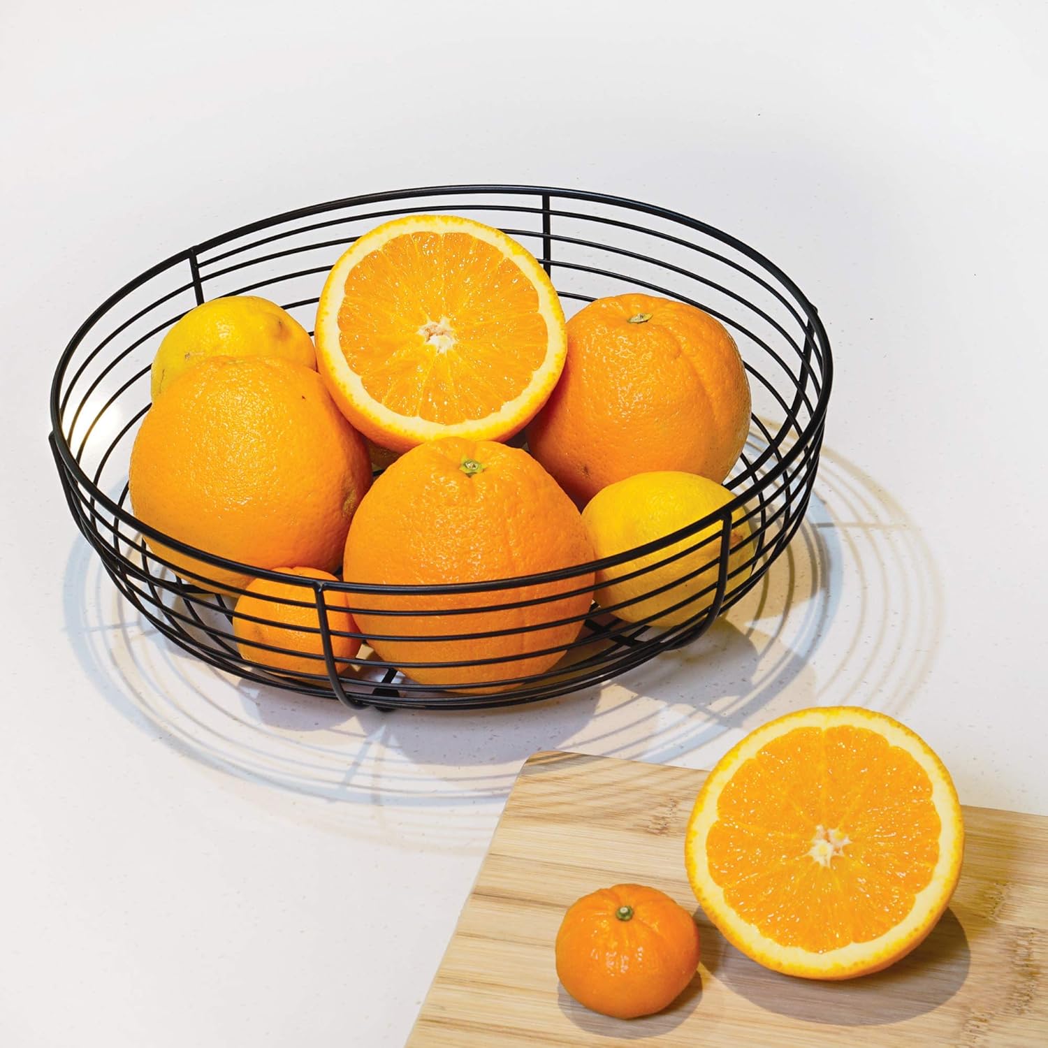 Countertop Fruit Bowl, Wire Basket for Fruits, Breads, Vegetables,Snacks, Black