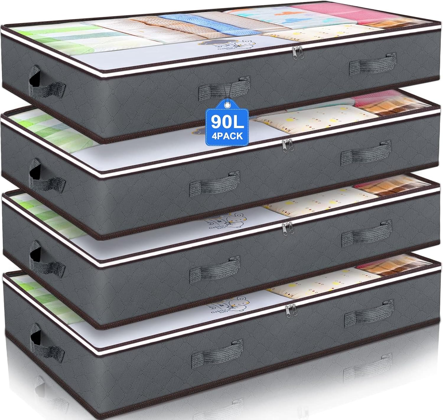 90L Foldable Under-Bed Storage Bags – Large Breathable Organizer