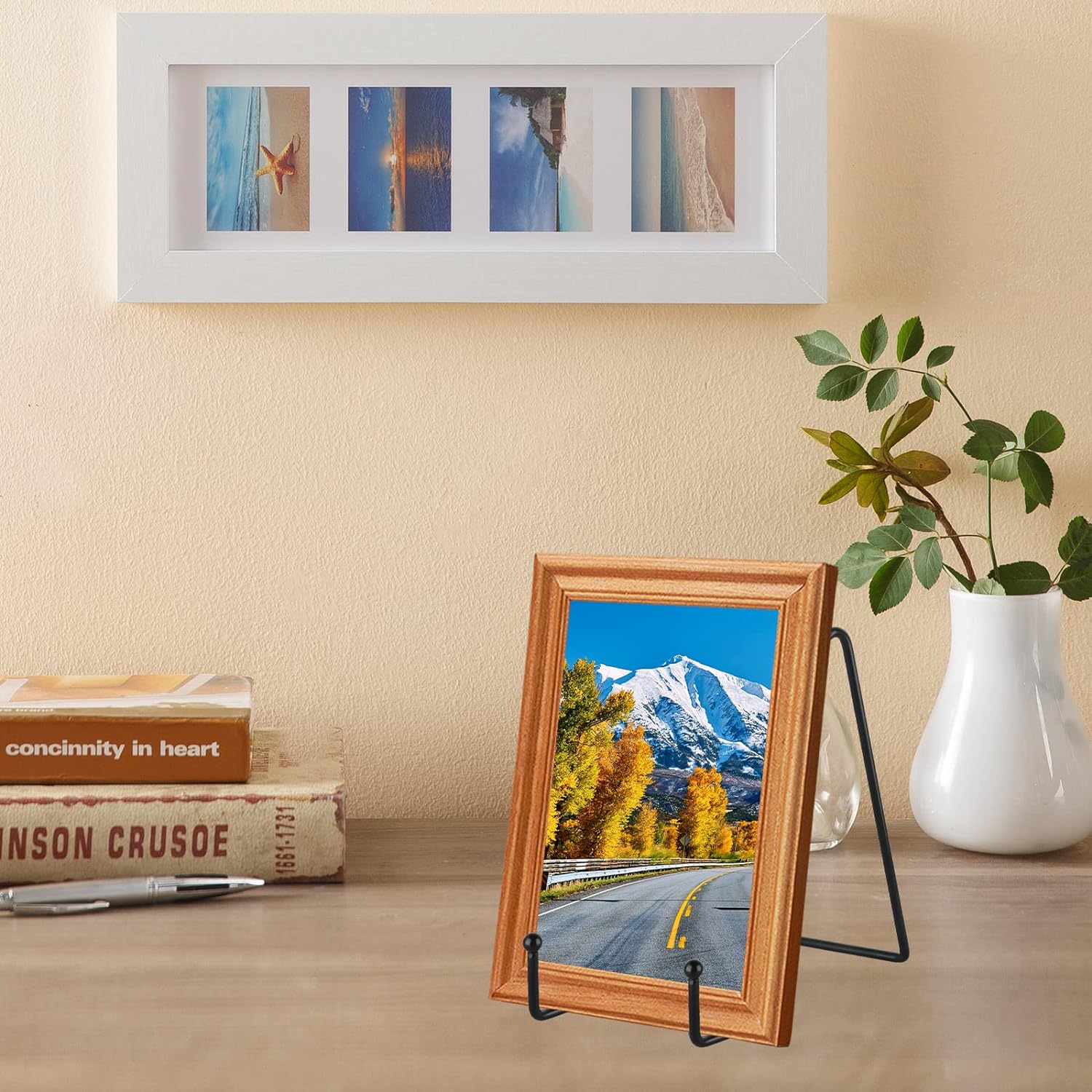 5 Pack 6" Black Metal Display Stands for Plates, Photos & Art