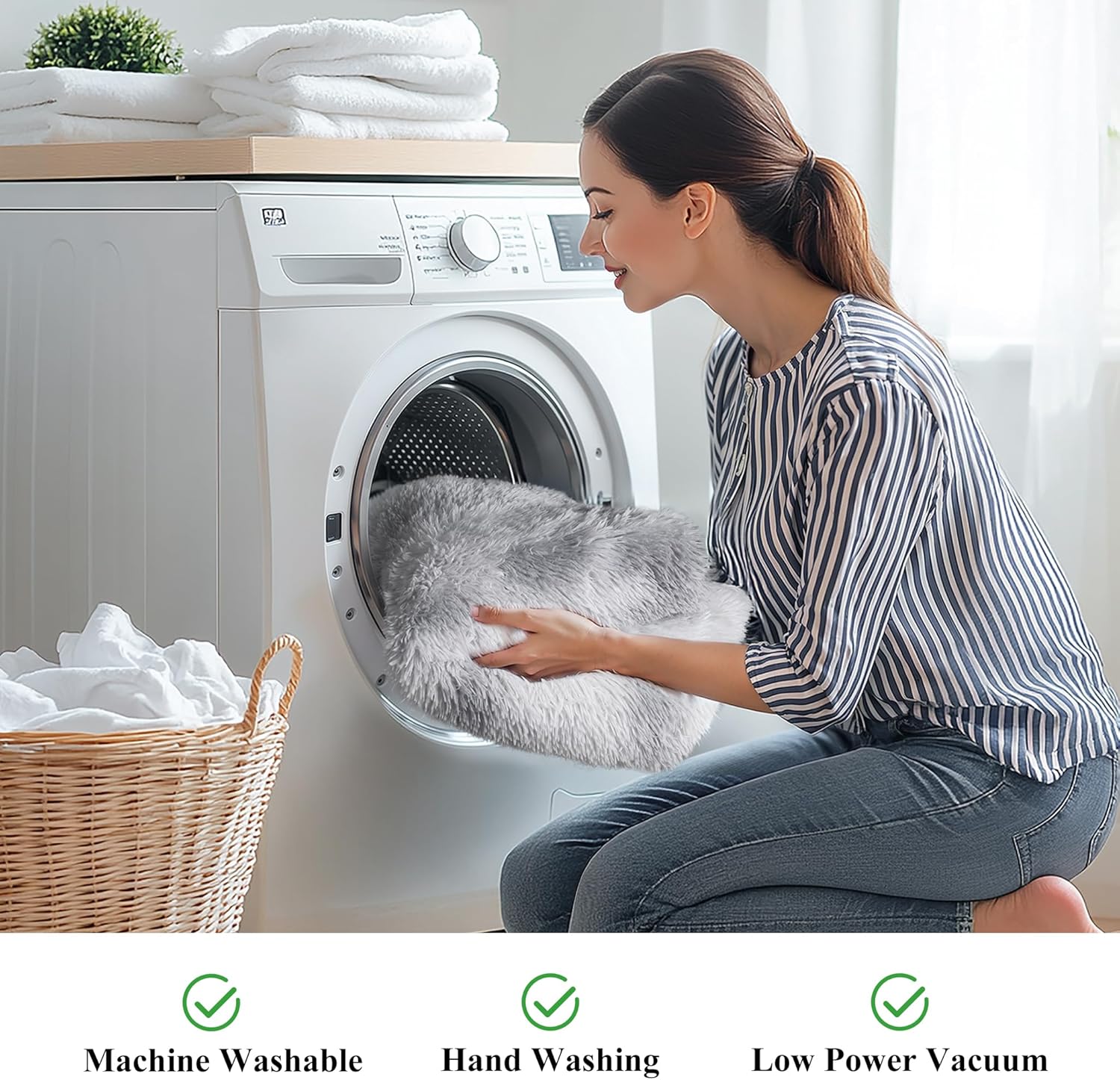 4x6 Light Grey Fluffy Shag Rug – Ultra Soft Washable Plush Carpet for Bedroom