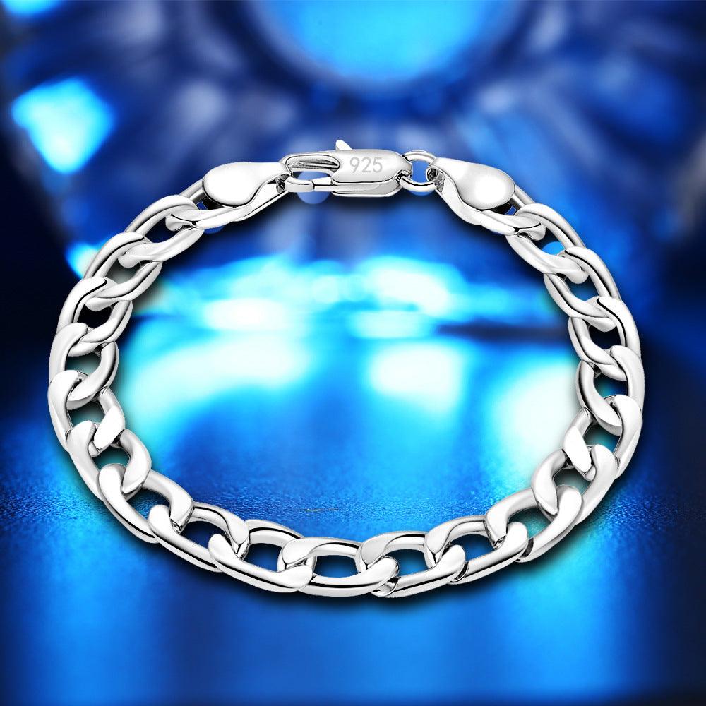 Chunky Sideways Chain Bracelet: Silver and 18k Gold plated