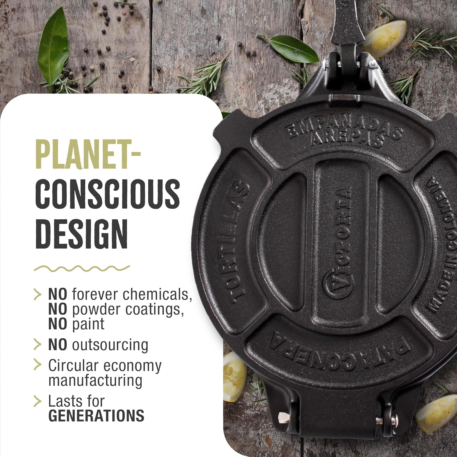 8 Inches Cast Iron Tortilla Press Roti Maker and Tortilladora Pataconera