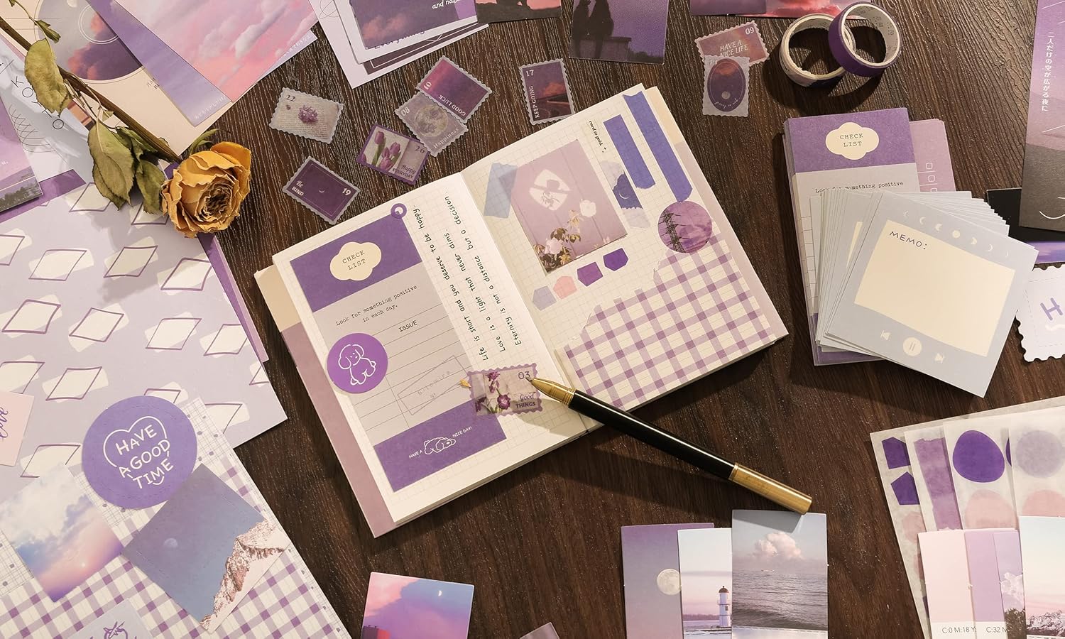 Vintage Scrapbooking  creative  Kit – 348-Piece Aesthetic Journal Set with Notebook journaling