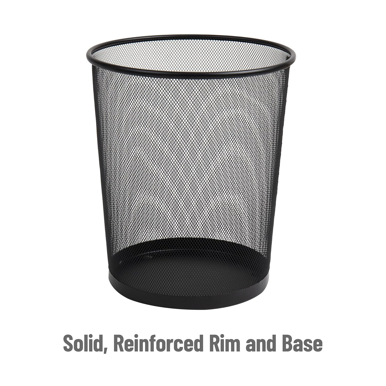 Mind Reader Trash Can, 16.65L Waste Paper Basket Round Metal Mesh
