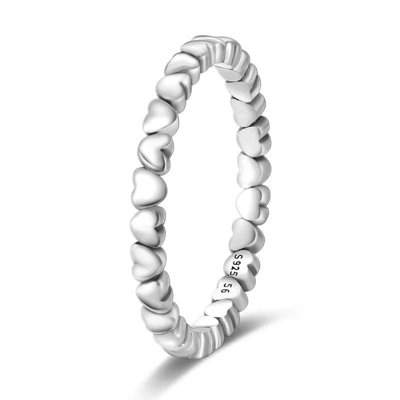 925 Sterling Silver Asymmetric Band Rings for Women - Heart Crafted Gifts
