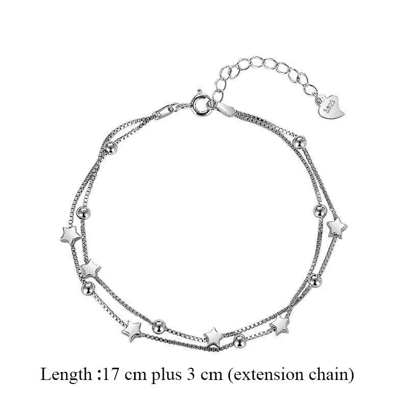 925 Sterling Silver Bracelets: Star, Pearl, Stone, Heart Charms - Heart Crafted Gifts
