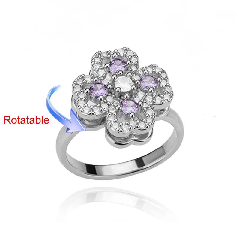 Rotating Clover Ring in Golden at Heart Crafted Gifts