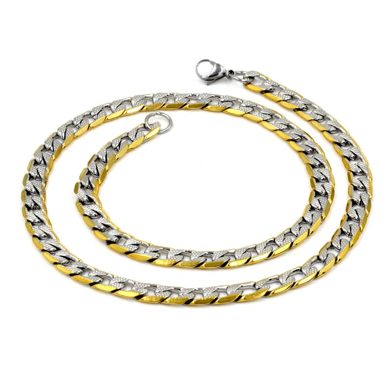Luxurious Gold Plated Curb Link Cuban Chain Necklace for Men & Women