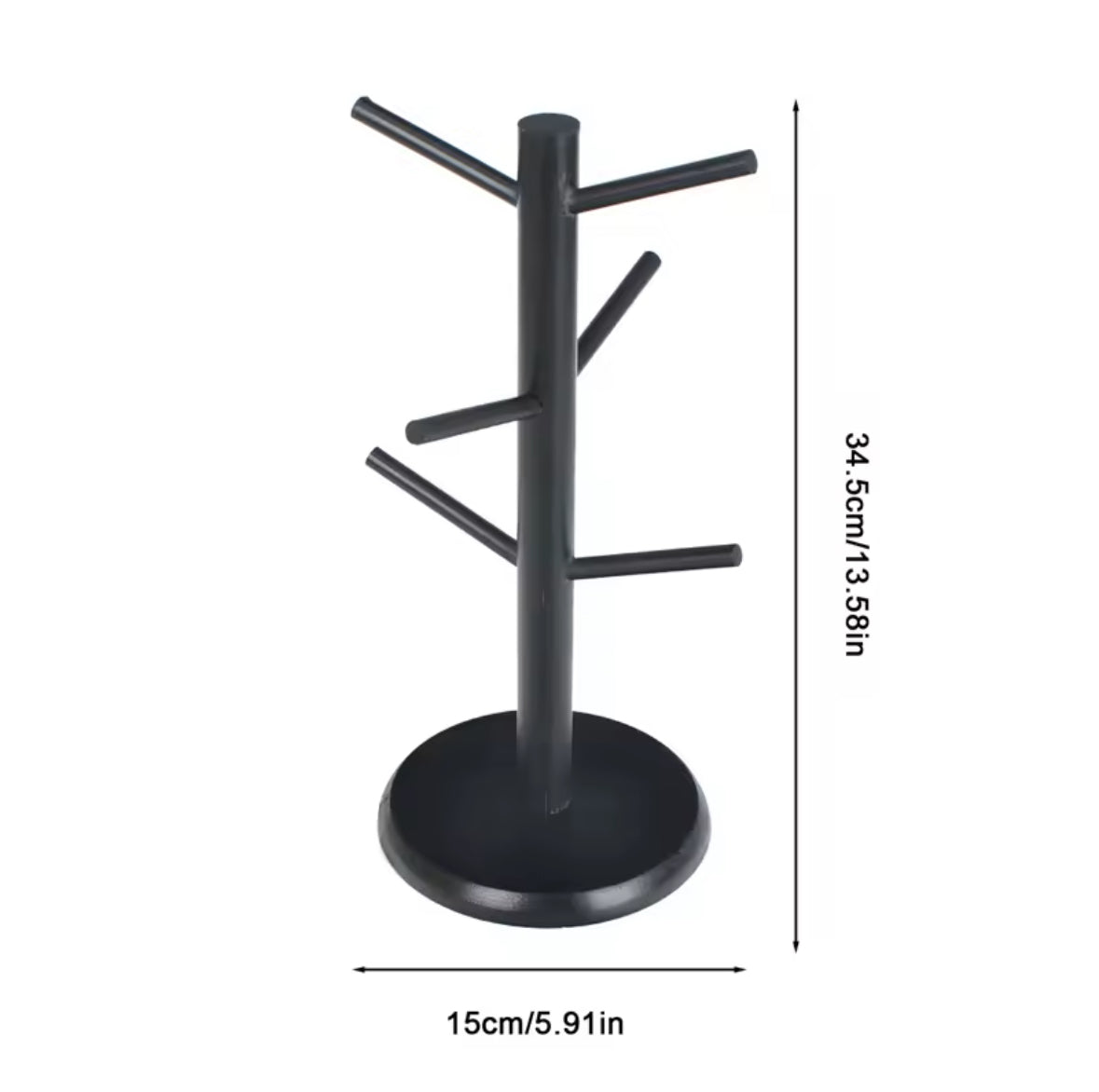 Mug Holder Tree, Coffee Cup Holder with 6 Hooks (Black