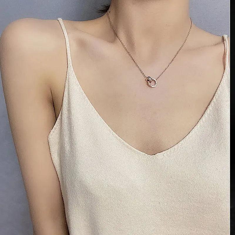 Classic Roman Numerals Pendant Necklace - Luxury Titanium