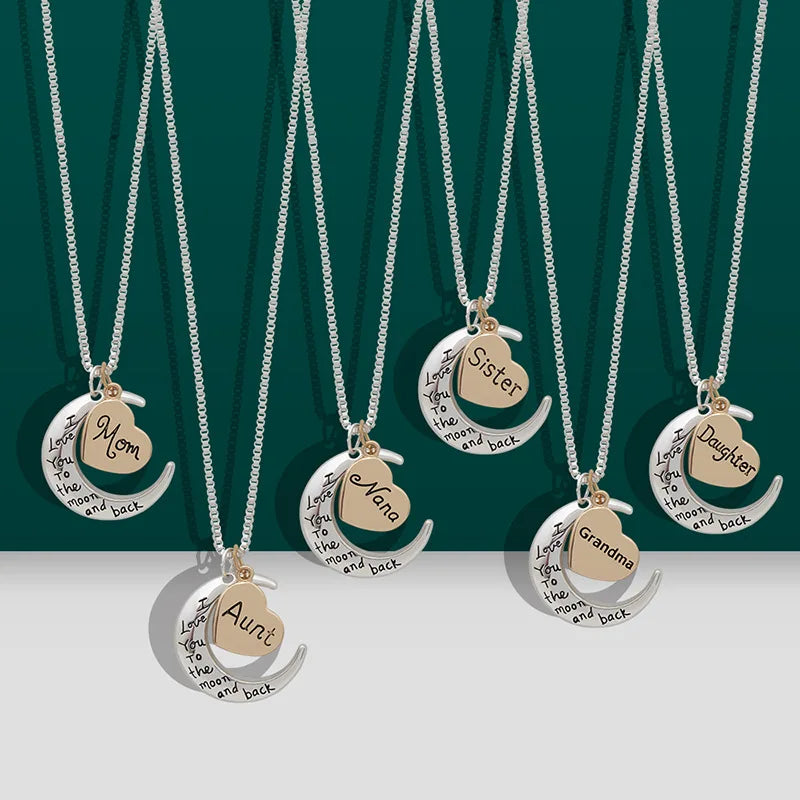 Daughter - "I Love You to the Moon & Back" Heart Pendant Necklace