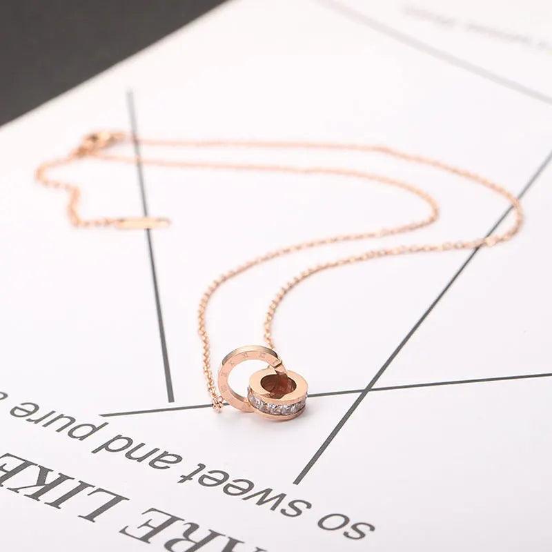 Classic Roman Numerals Pendant Necklace - Luxury Titanium